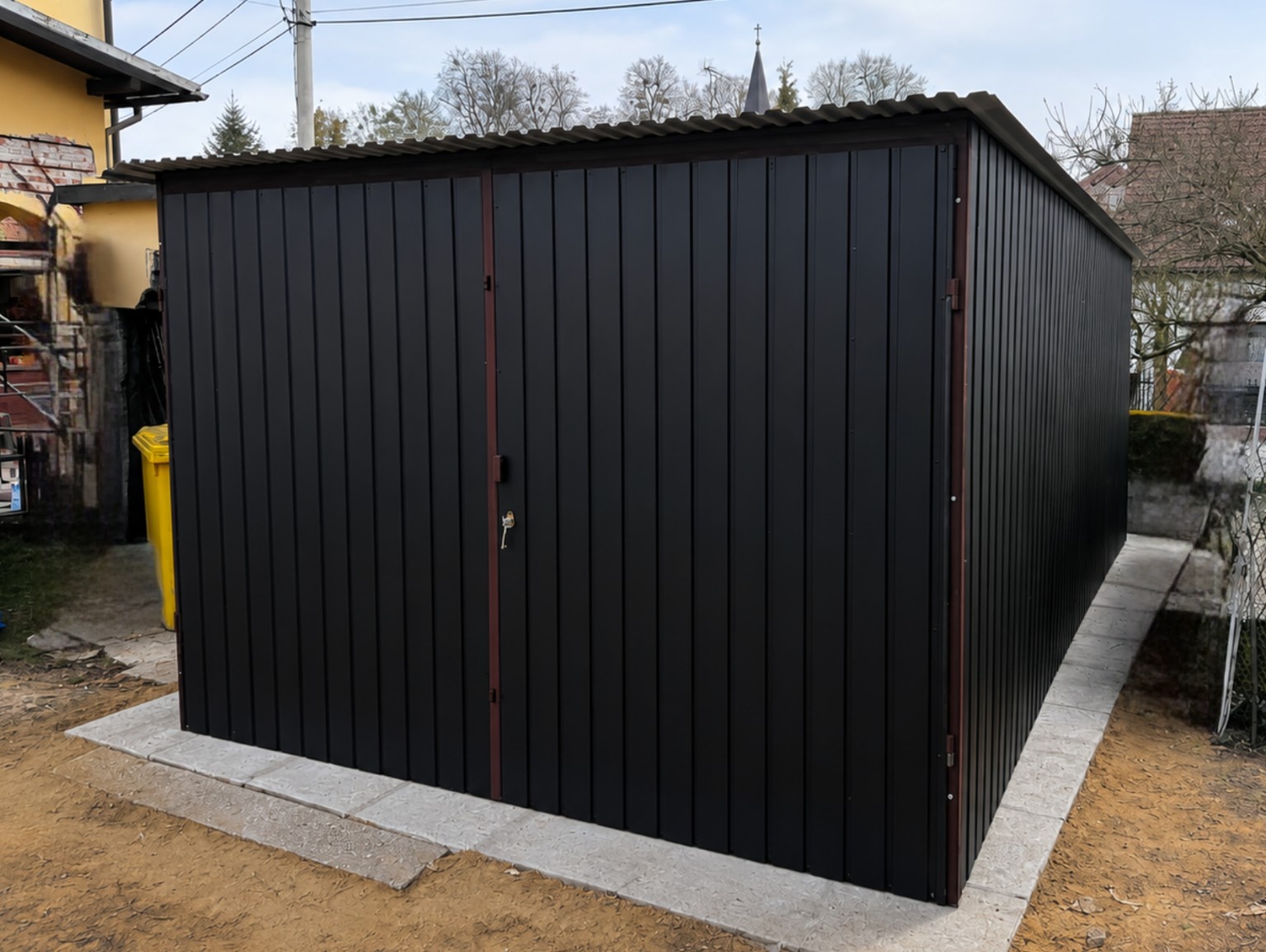 Garaż blaszany 3×5 Czarny MAT